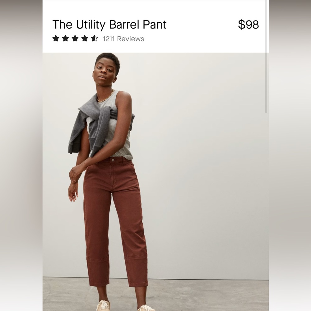 Everlane Utility Barrel Pant: Rosewood, Size 12